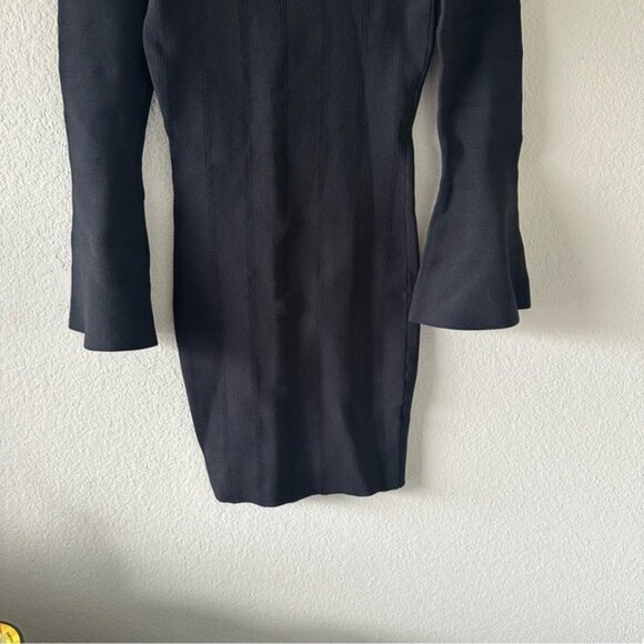 Keepsake Black Bell Sleeve Sheath Dress XS Elegant Gothic Coquette Chic - Picture 6 of 11